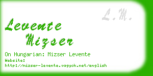 levente mizser business card